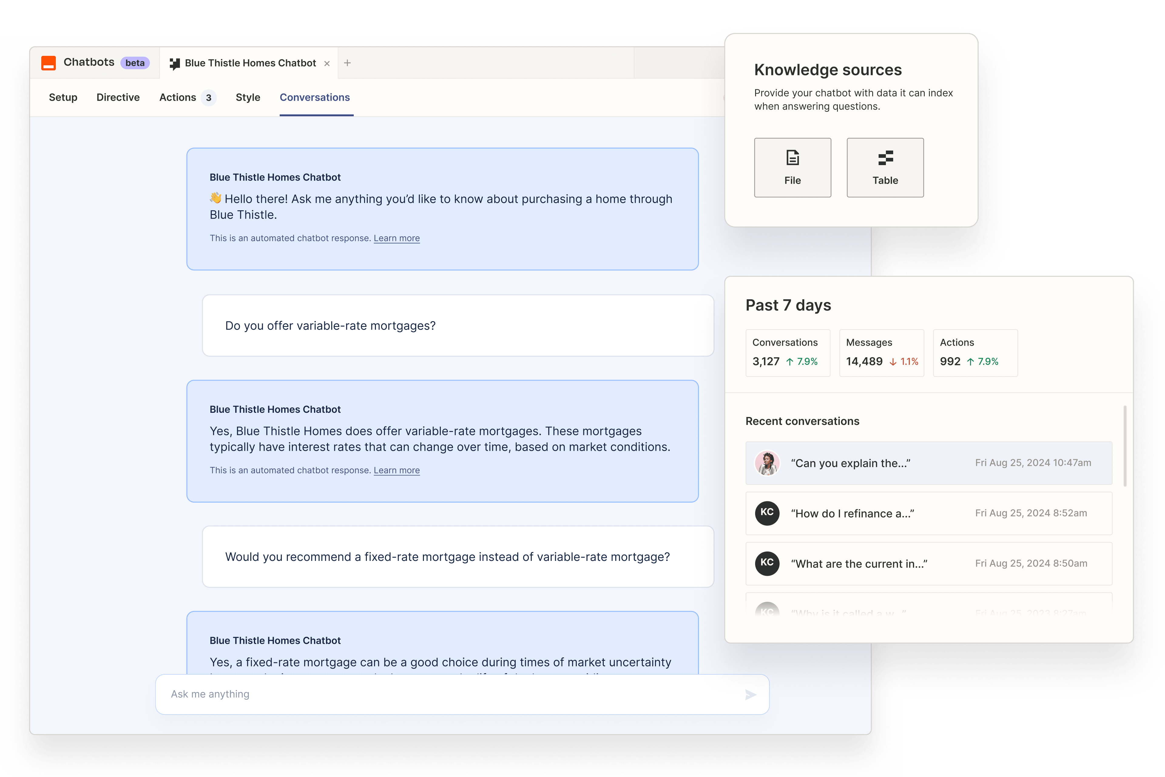 An interface featuring an interaction with a Zapier chatbot